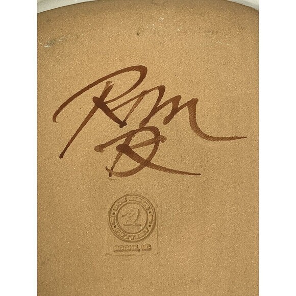 Doe Ridge Pottery Tray Mountain Scene Drip Glaze Signed Modern Artisan Handmade - Picture 6 of 13